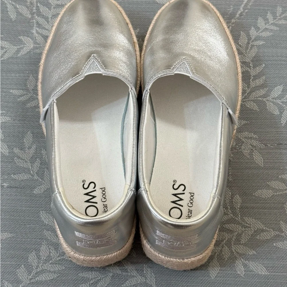 Silver Platform Espadrille Loafers - Picture 5 of 6